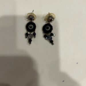 Elegant Black and Blue Ayala Bar Dangle Earrings